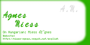 agnes miess business card